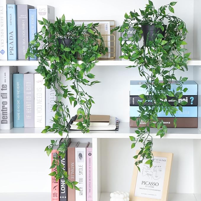 Whonline 3 Pack Artificial Hanging Plants Fake Plants - Image 4