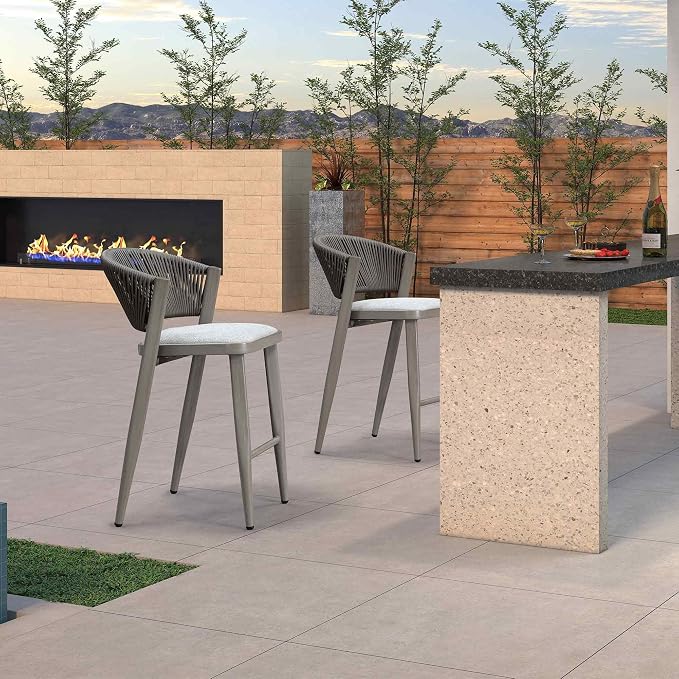 PURPLE LEAF Counter Height Bar Stool Set of 2 Outdoor Counter Stool - Image 2