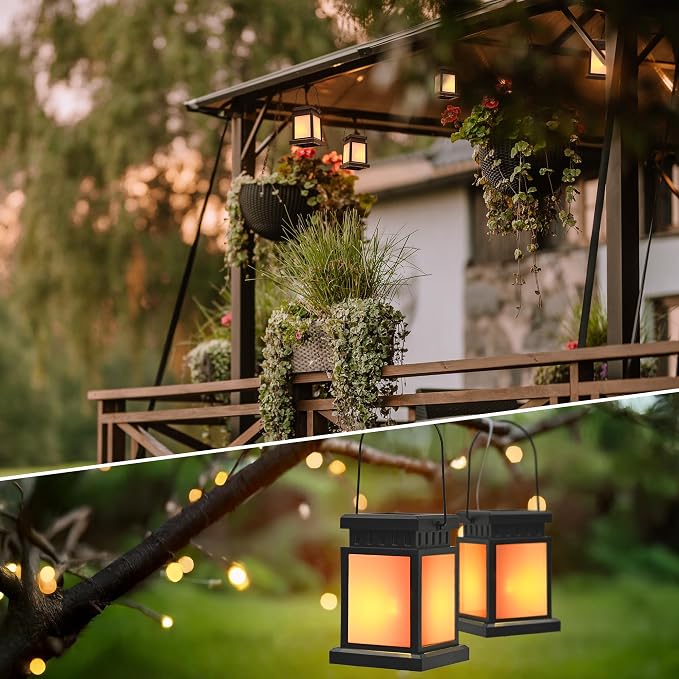 GIGALUMI Solar Lanterns Outdoor Waterproof, 8 Pack Hanging Solar Lanterns - Image 7