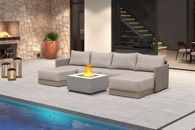 PURPLE LEAF Patio Furniture Set 6 Pieces Patio Seating Sofas by PURPLELEAF