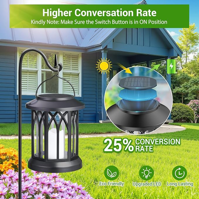 KOOPER 4 Pack Solar Lantern Outdoor Lights, Hanging Solar Lanterns Outdoor - Image 4