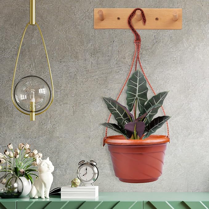 VIDELLY 4 Pieces Plastic Hanging Planters, 5.9 in Dia x 3.54 in H, Flower Plant - Image 6
