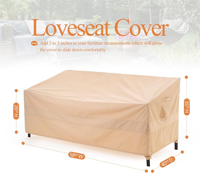 WJ-X3 2-Seater Loveseat Cover, Waterproof, UV-Resistant & Windproof - Image 7
