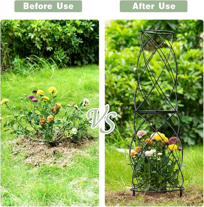 35-Inch Metal Garden Obelisk Trellis - Image 3