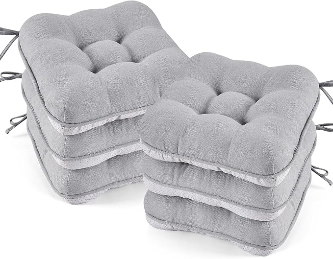 BETU Chair Cushions for Dining Chairs Set of 6, 3.5" Thick Kitchen Table Chair by BETU