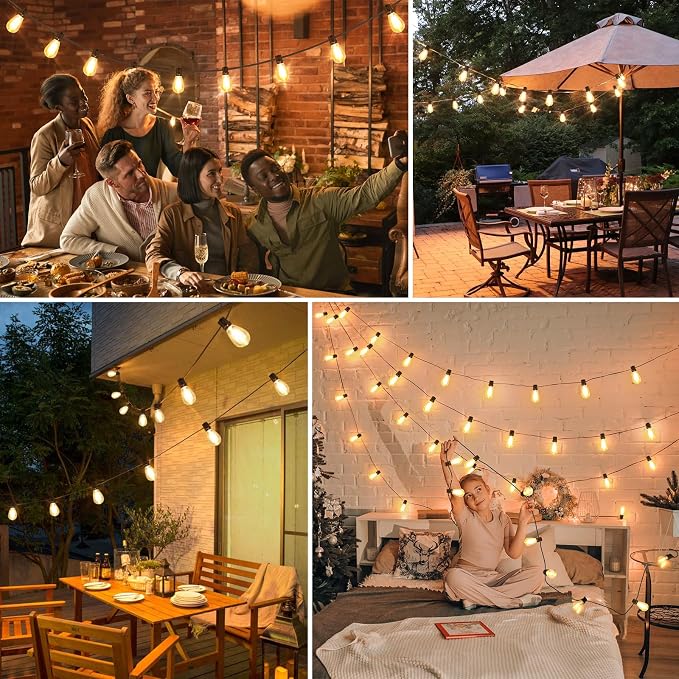 96FT LED Outdoor String Lights, Waterproof Patio Lights - Image 6