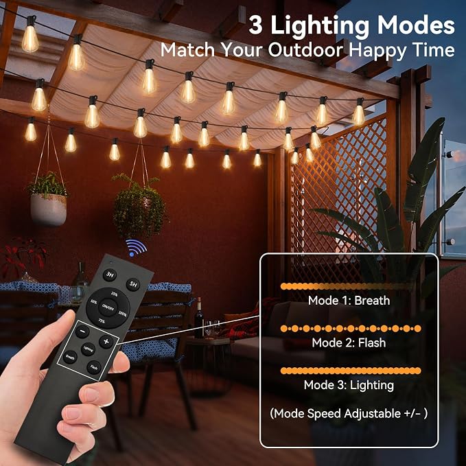 100 FT Solar String Lights Outdoor Waterproof - Image 5