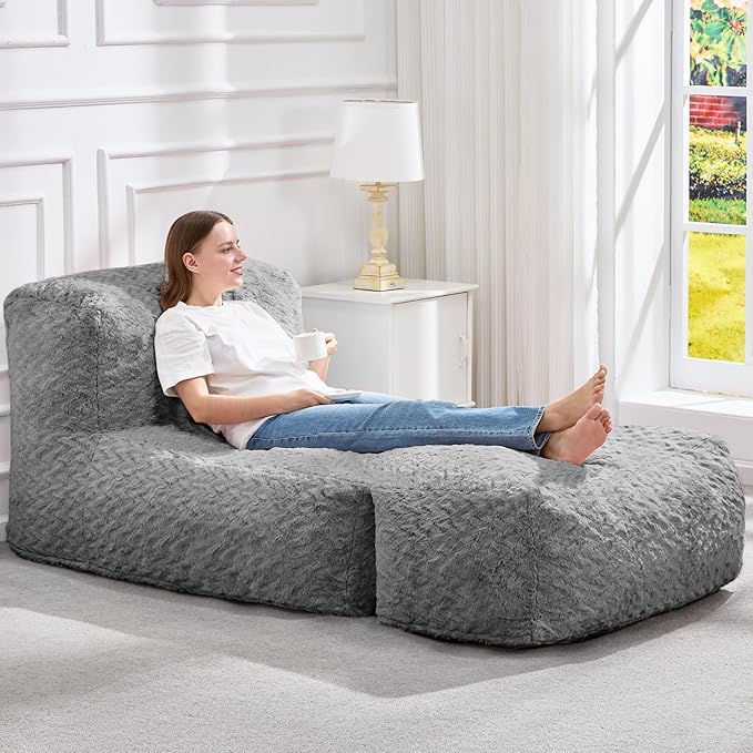 Hobestluk Bean Bag Chair Big Bean Bag Lounger - Image 3