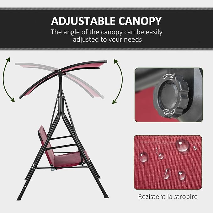 Outsunny 3-Person Porch Swing - Image 3
