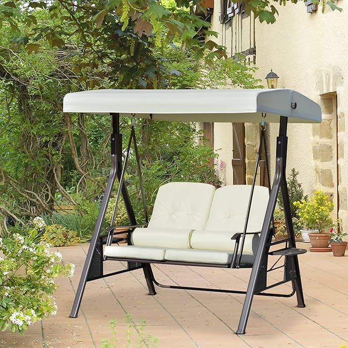 Outsunny 2-Person Patio Swing Bench - Image 2