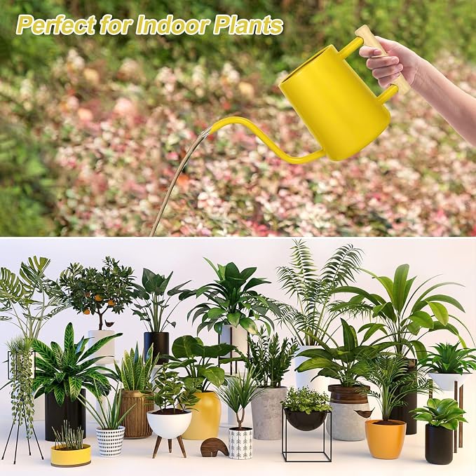 Watering Can Indoor Plants, 35 oz/1000 ml Metal Stainless Steel Watering Can Pot - Image 7