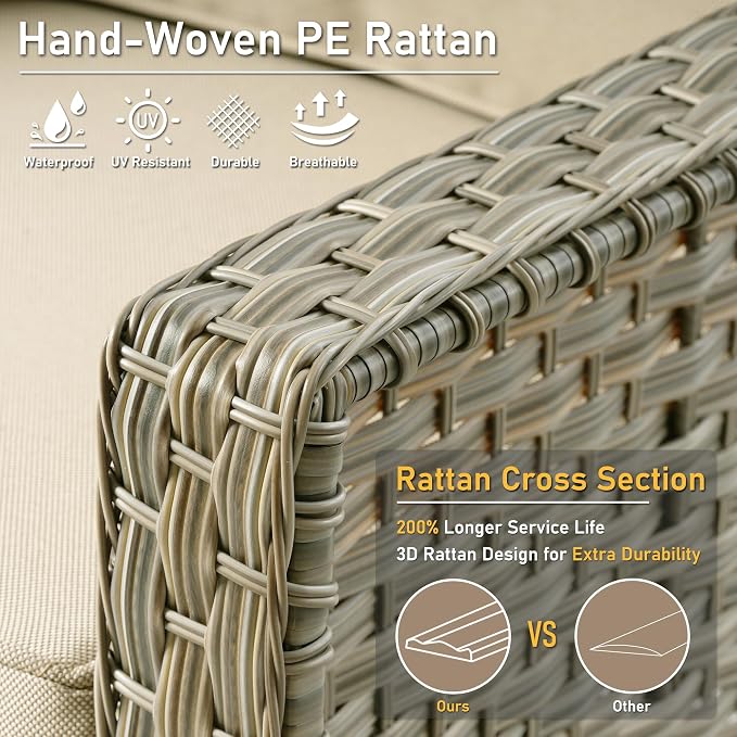 HOOOWOOO 5 Piece Patio Furniture Conversation Sets - Image 8