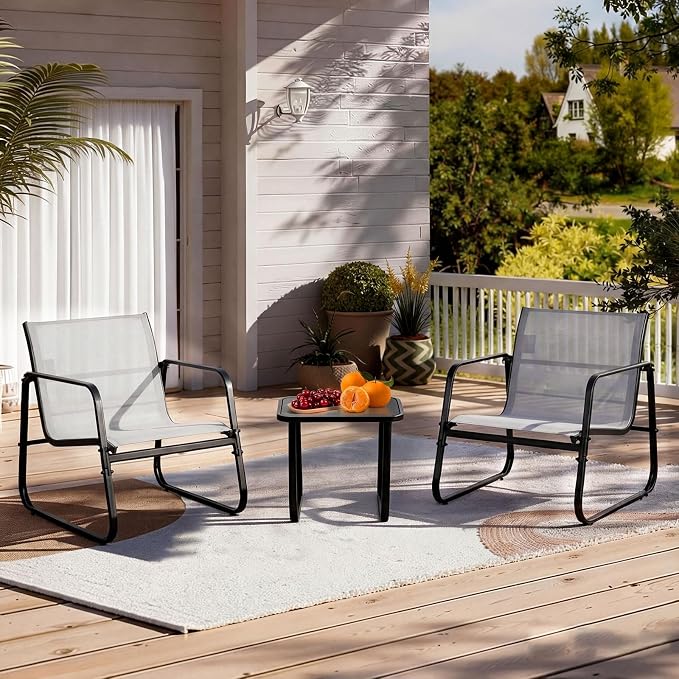 DUMOS 3 Piece Patio Furniture Set，Outdoor Patio Furniture Conversation Set - Image 2