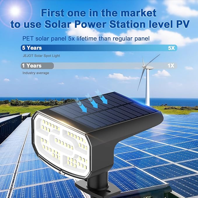 Solar Lights Outdoor Waterproof IP65, Super Bright LED, 3000K 2 Lighting Modes - Image 4