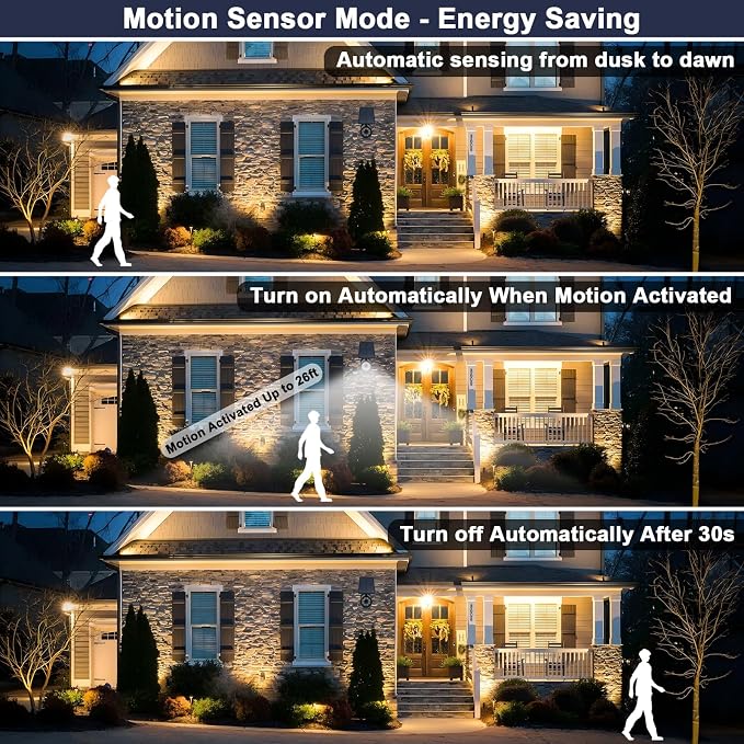 Solar Motion Lights Outdoor 2000LM Security Flood Lights IP67 Waterproof Spot - Image 3
