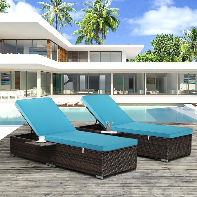 Chaise Lounge Cushion Outdoor, Waterproof and Stain-Resistant Lounge Deck - Image 7