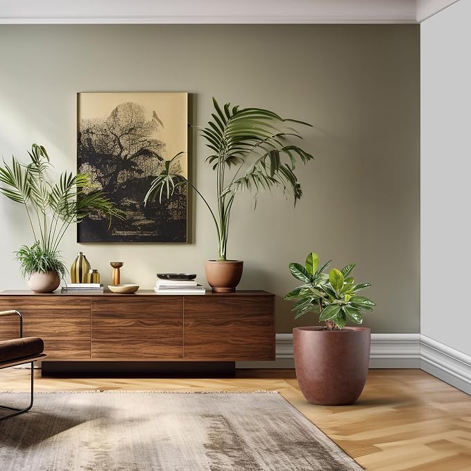 Kante 18 Inch Dia Round Concrete Planter, Indoor Outdoor Large Plant Pot - Image 3