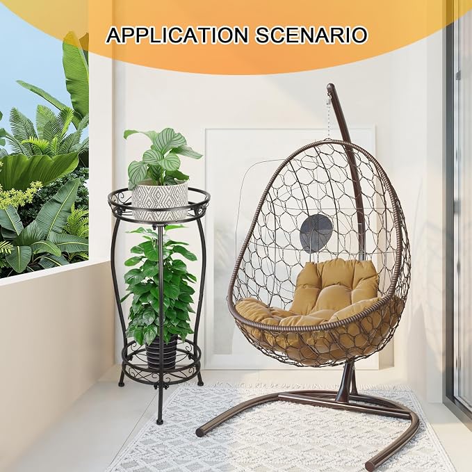 2 Tier Rustproof Iron Plant Stand - Image 5