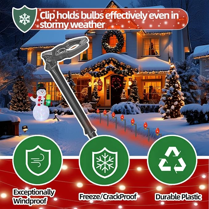100 Pack Christmas Light Stakes 8.5"-10" - Image 3