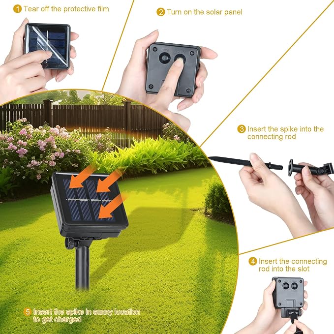 4 Pack Solar Fairy Lights 131Ft 400 LED Outdoor Twinkle Light - Image 6