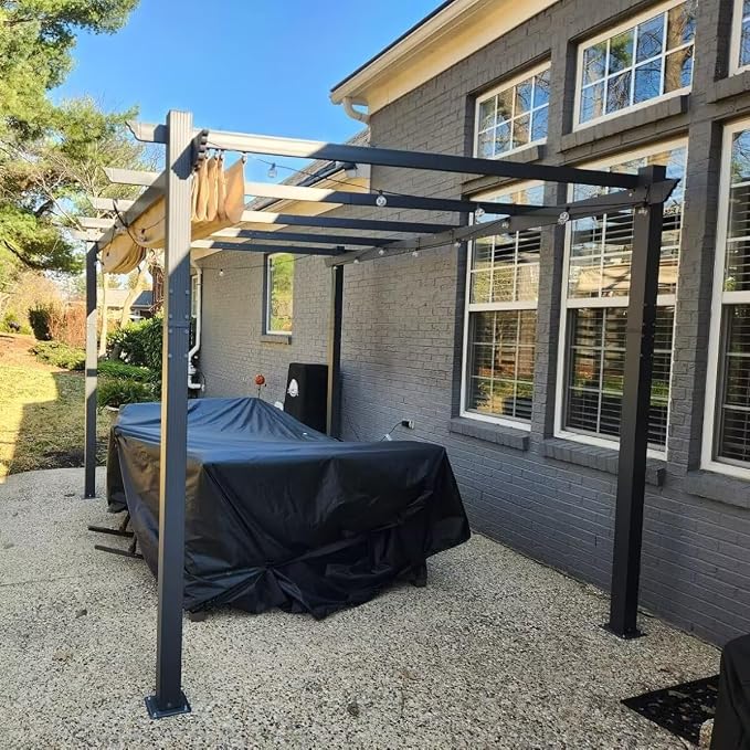 Domi Outdoor Living 10’ X 10’ Outdoor Retractable Pergola - Image 2