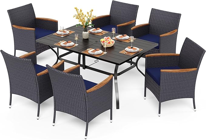 PHI VILLA 7-Piece Outdoor Patio Dining Set by PHIVILLAThepioneerofcomfortablehouseholdsupplies