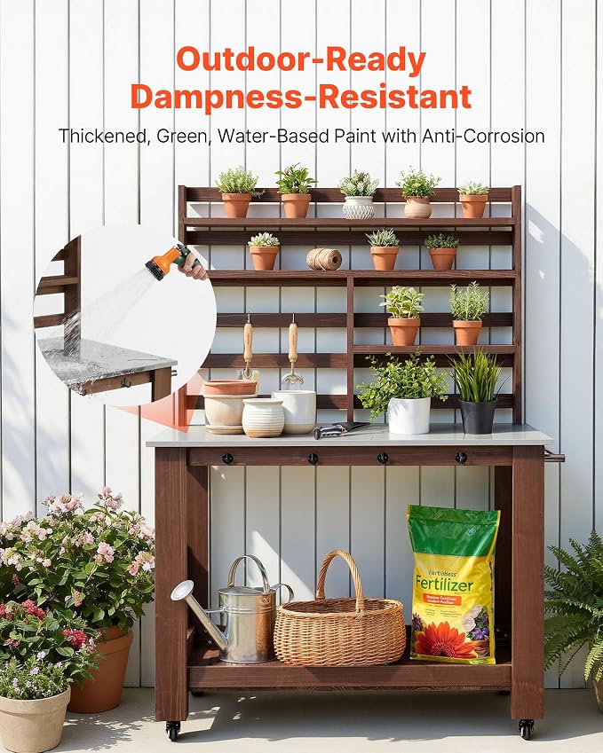 VEVOR Potting Bench Table, Outdoor Gardening Workstation - Image 6