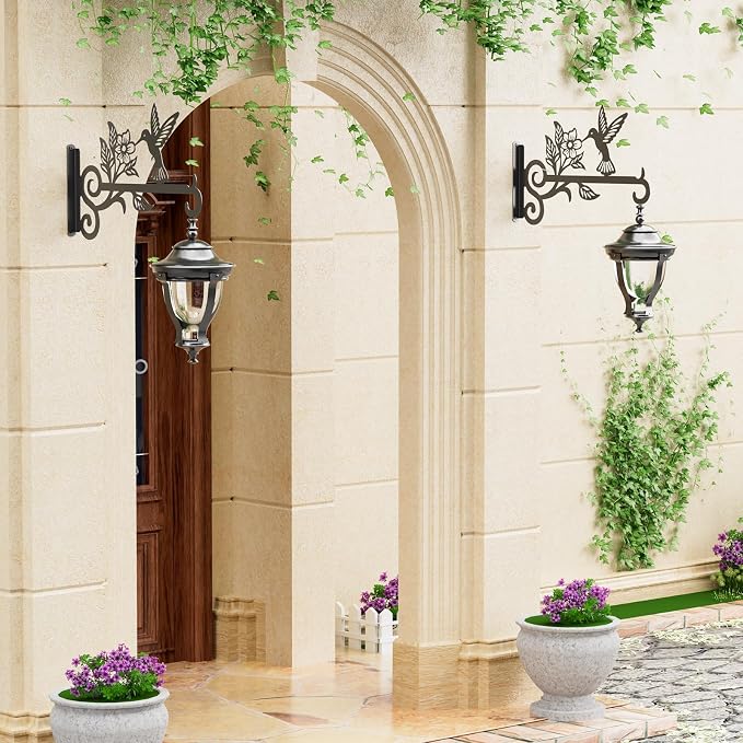 4-Pack Aesthetic Plant Hangers Outdoor – 10 Inch Metal Hanging Plant Bracket - Image 3