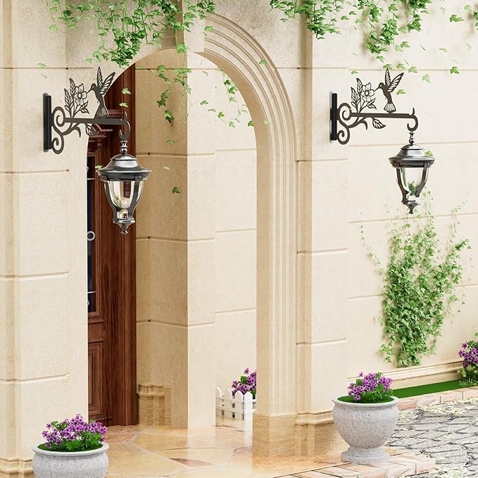 2-Pack Aesthetic Plant Hangers Outdoor – 10 Inch Metal Hanging Plant Bracket - Image 3