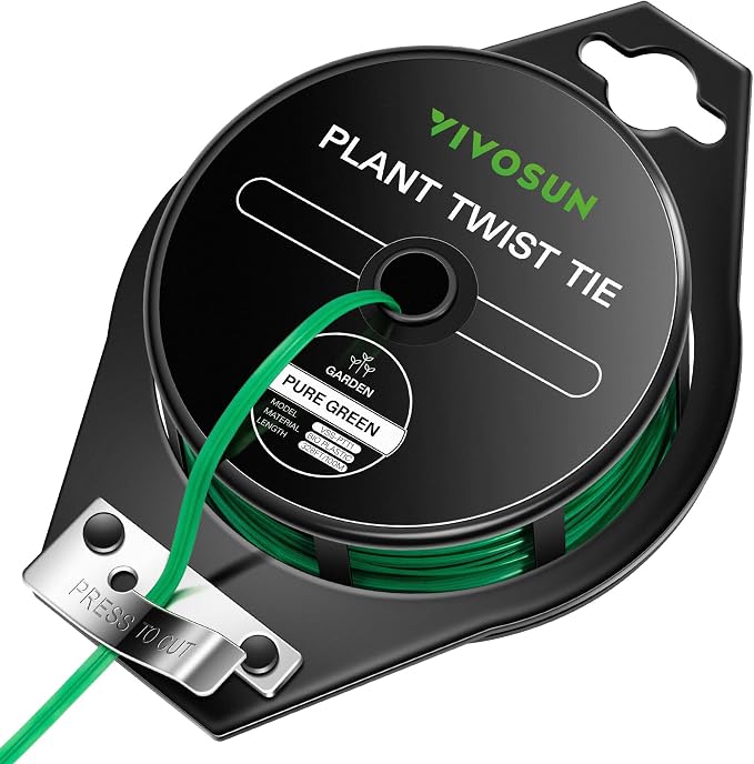 VIVOSUN Twist Ties, 328 ft PE-Coated Green Plant Ties by VIVOSUN