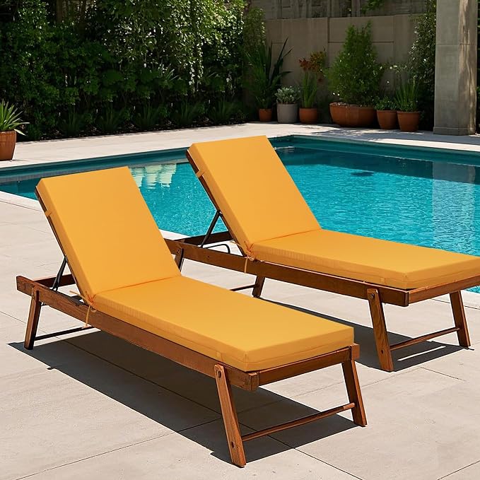 Only choice Outdoor Chaise Lounge Cushion Set of 2, Replacement Seat Cushion - Image 2