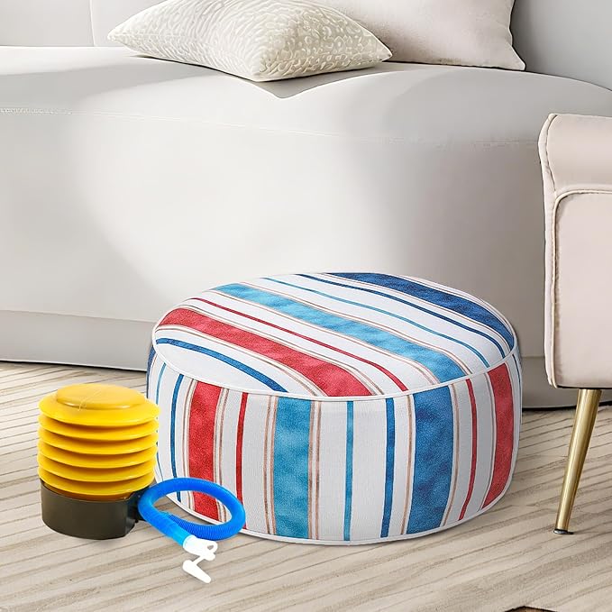 UPWELL Waterproof Inflatable Outdoor Ottoman Pouf, Portable Patio Footrest - Image 8