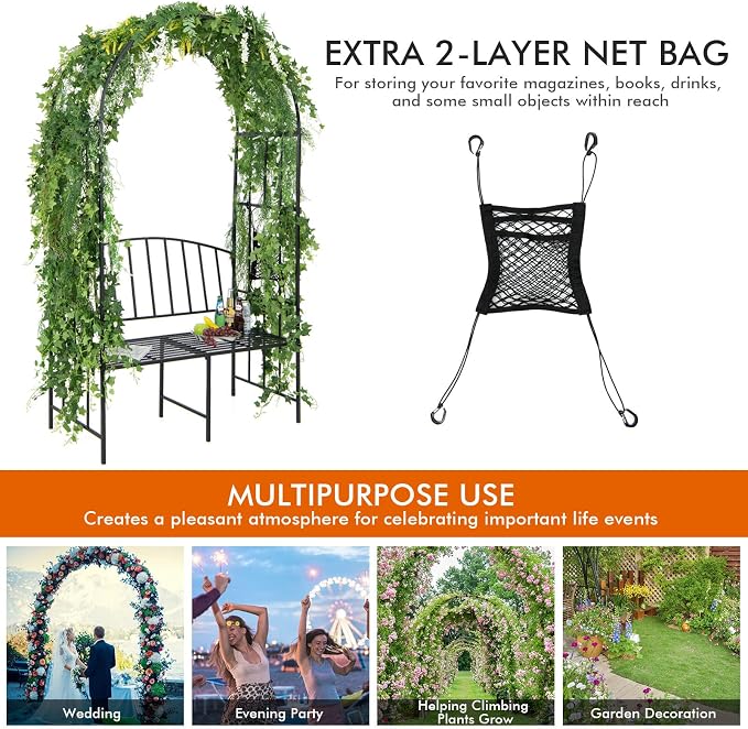 Giantex 81in Metal Garden Arch - Image 6
