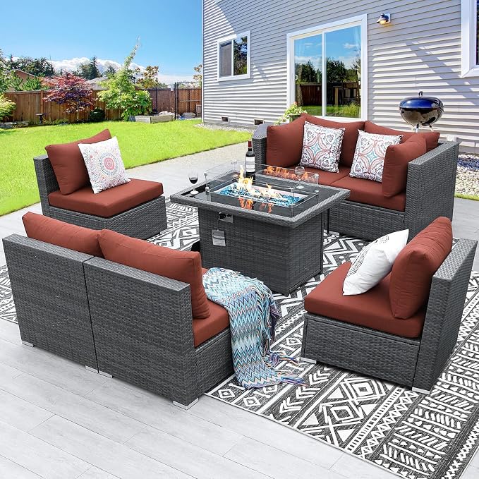 BULEXYARD 7 Piece High Back Outdoor Furniture Set - Image 2
