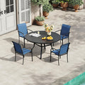 VICLLAX 5 Pieces Patio Outdoor Dining Set, 40.6" Round Metal Table by HOME
