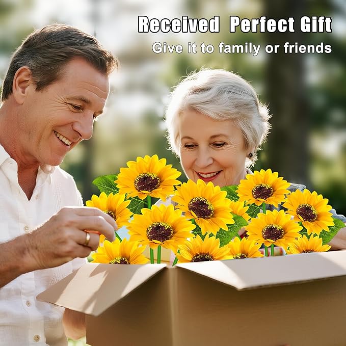 Solar Sunflower Lights Outdoor Flower Lights, 6 Pack 36 Sunflower Waterproof - Image 5