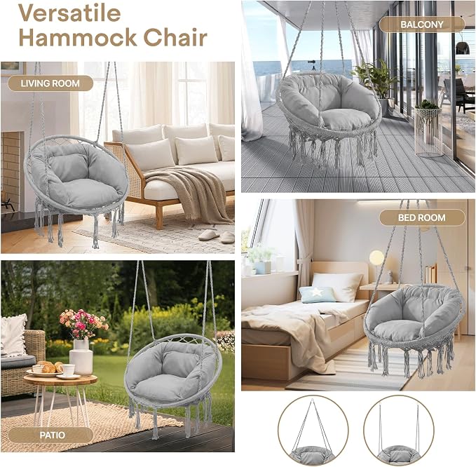 Athena Collection Hammock Chair Hanging Swing Chair - Image 6