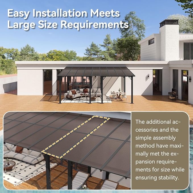 Aoxun 18' x 10' Pergola for Patio, Gazebo - Image 3