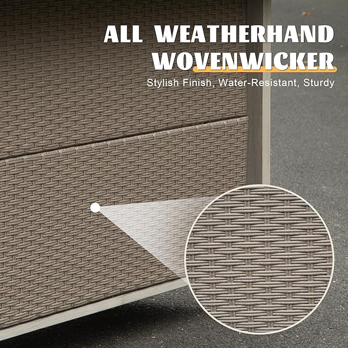 Domi Home Bar Unit，Modern Wicker Outdoor Bar Table - Image 4