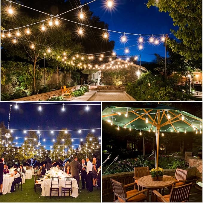 Mlambert 3-Color in 1 Dimmable Solar String Lights Outdoor, 48FT Patio String - Image 6