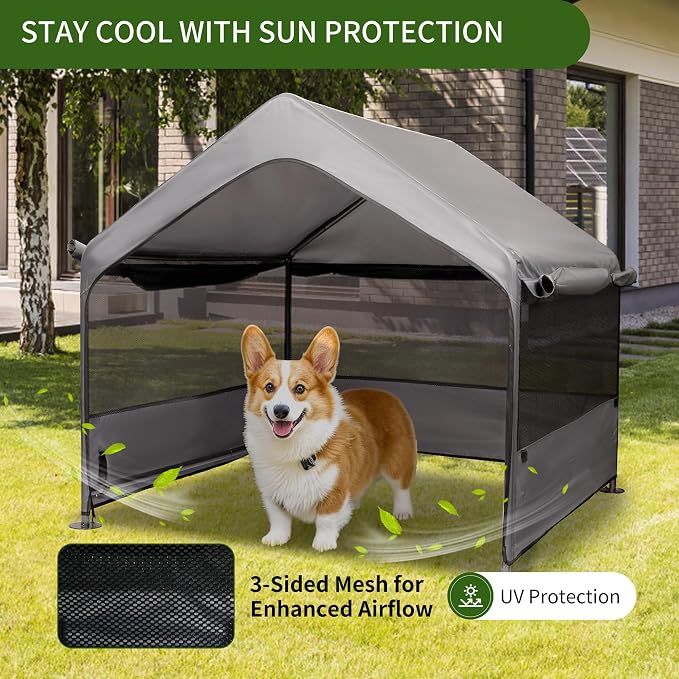 Summertrail Dog House Outside, Dog Tent Outdoor, Dog Shade Shelter Doghouse - Image 2
