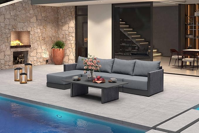 PURPLE LEAF Patio Furniture Set 6 Pieces Outdoor Conversation Sets by PURPLELEAF