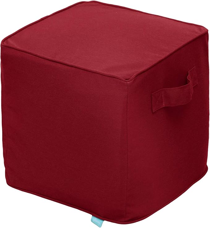 QILLOWAY Indoor/Outdoor Inflatable Stool, Ottoman Pouf Cube 16", All Weather by QILLOWAY