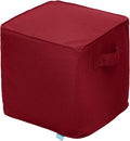 QILLOWAY Indoor/Outdoor Inflatable Stool, Ottoman Pouf Cube 16", All Weather by QILLOWAY