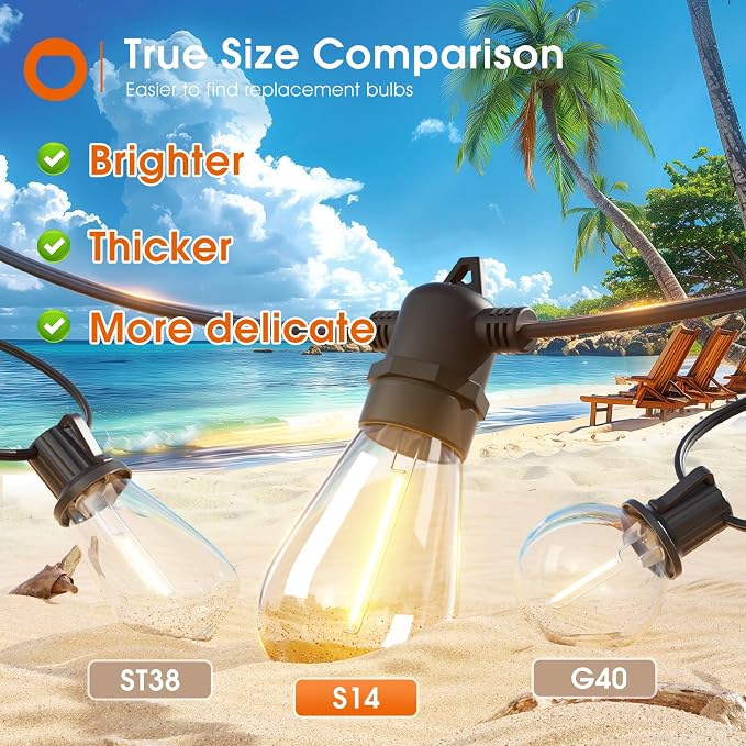 addlon 54FT Solar String Lights Outdoor Waterproof - Image 3