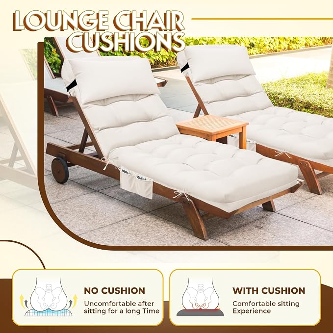 Outdoor Chaise Lounge Chair Cushion, Waterproof Outdoor Chair Cushions - Image 6
