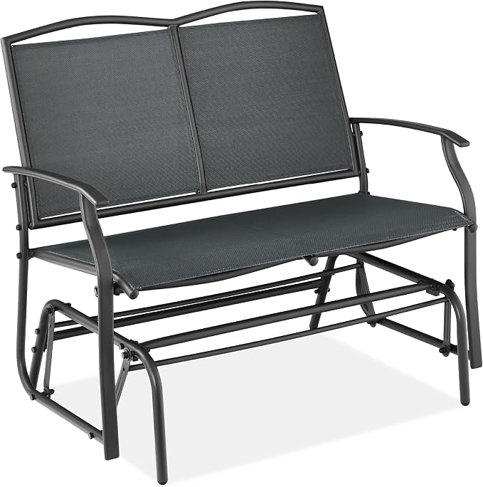 Best Choice Products 2-Person Outdoor Patio Swing Glider Steel Bench Loveseat by BestChoiceProducts
