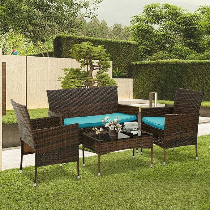 PayLessHere Outdoor Furniture Set 4 Pcs Modular Patio Furniture Set Water - Image 2