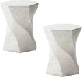 Glitzhome Outdoor Side Table Set of 2, 17.75" H Decorative Garden Stool MGO by Glitzhome