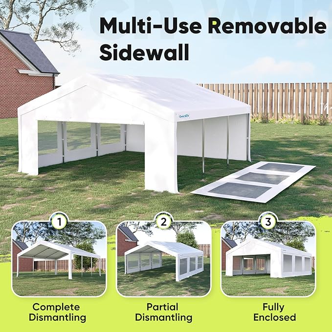 Quictent 20x20ft Party Tent Heavy Duty Outdoor Canopy Tent Carport Wedding - Image 4